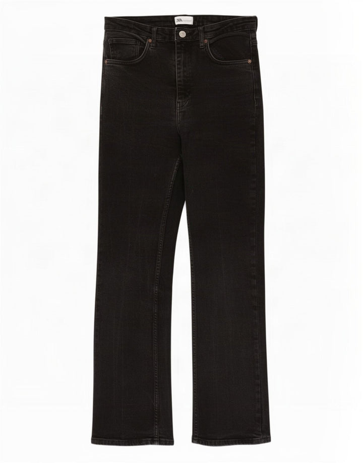 Zara Womens Flared Jeans EU 42 Large W32 L30 Black Cotton