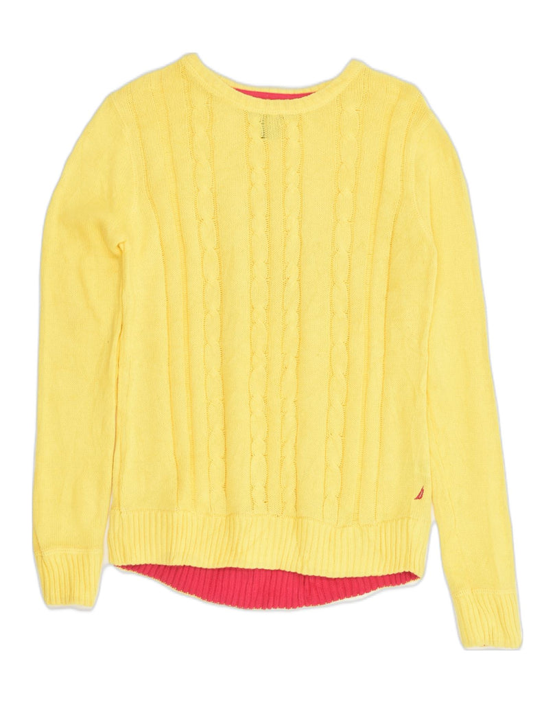 NAUTICA Girls Boat Neck Jumper Sweater 14-15 Years Large Yellow Cotton | Vintage Nautica | Thrift | Second-Hand Nautica | Used Clothing | Messina Hembry 