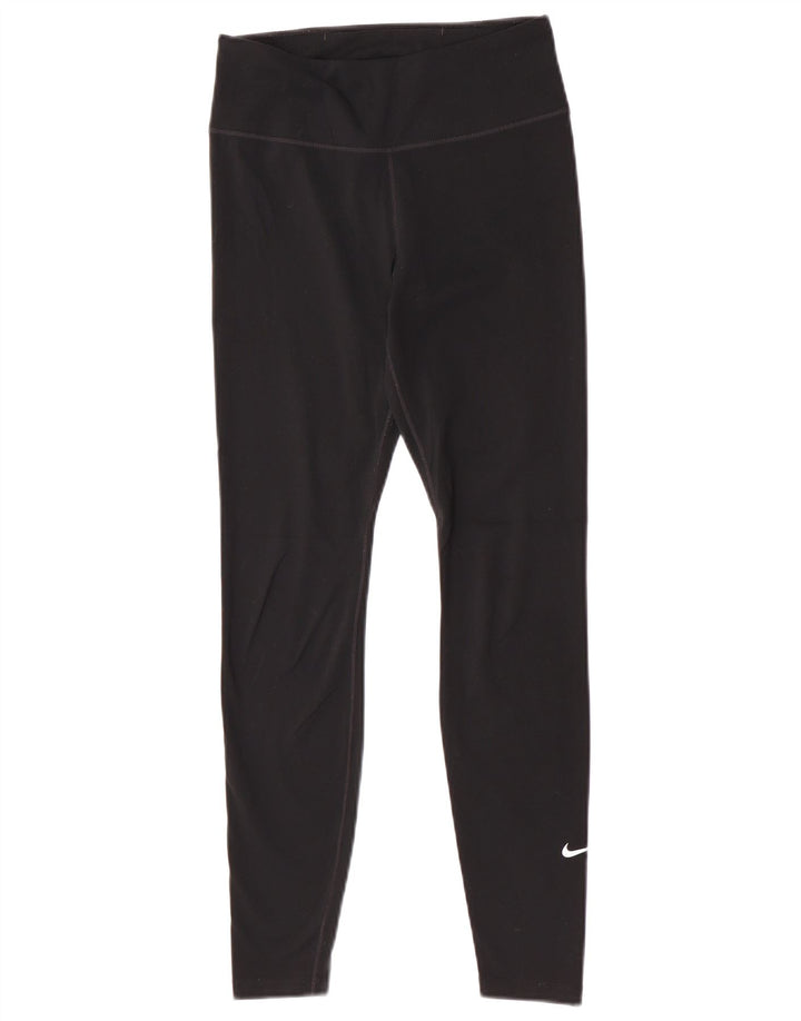 Nike Womens Dri Fit Leggings UK 8 Small Black Polyester Sports