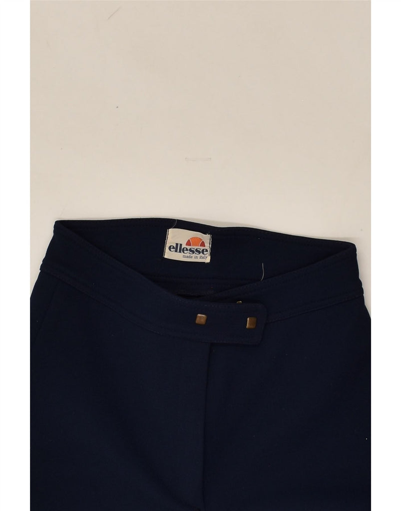 ELLESSE Womens Stirrup Casual Trousers UK 10 Small W26 L25 Navy Blue | Vintage Ellesse | Thrift | Second-Hand Ellesse | Used Clothing | Messina Hembry 