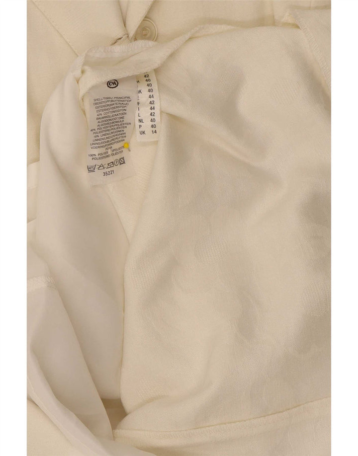 C&A Womens Sleeveless Shirt Dress UK 14 Medium White Polyester