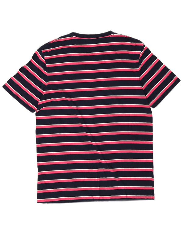 Scotch & Soda Mens T-Shirt Top Medium Navy Blue Striped