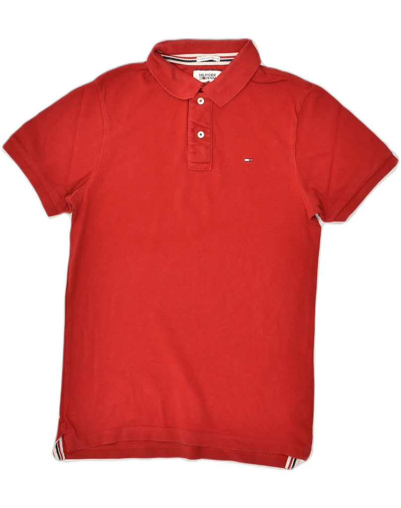 TOMMY HILFIGER Mens Polo Shirt Small Red Cotton | Vintage Tommy Hilfiger | Thrift | Second-Hand Tommy Hilfiger | Used Clothing | Messina Hembry 