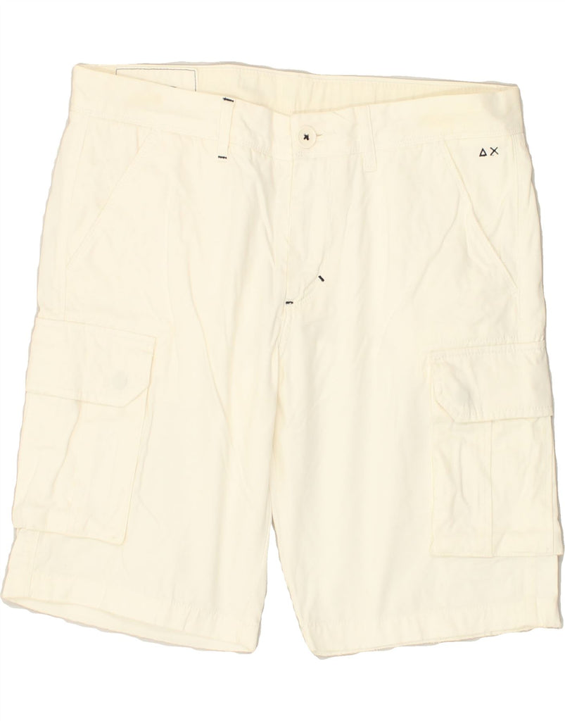 SUN68 Mens Cargo Shorts W34 Large Off White Cotton | Vintage Sun68 | Thrift | Second-Hand Sun68 | Used Clothing | Messina Hembry 