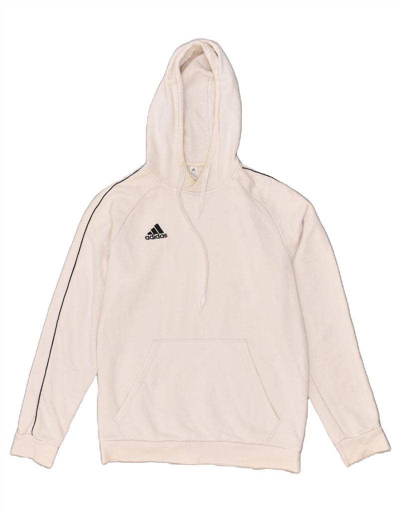 ADIDAS Mens Hoodie Jumper Large White Cotton | Vintage Adidas | Thrift | Second-Hand Adidas | Used Clothing | Messina Hembry 