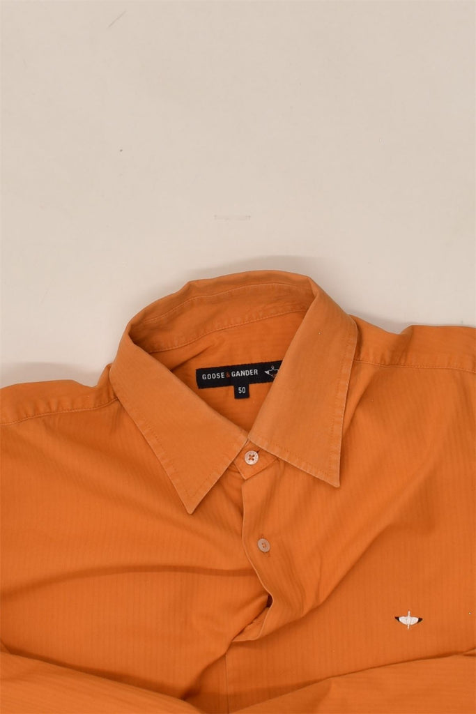 GOOSE & GANDER Mens Shirt Size 50 Medium Orange Cotton | Vintage Goose & Gander | Thrift | Second-Hand Goose & Gander | Used Clothing | Messina Hembry 