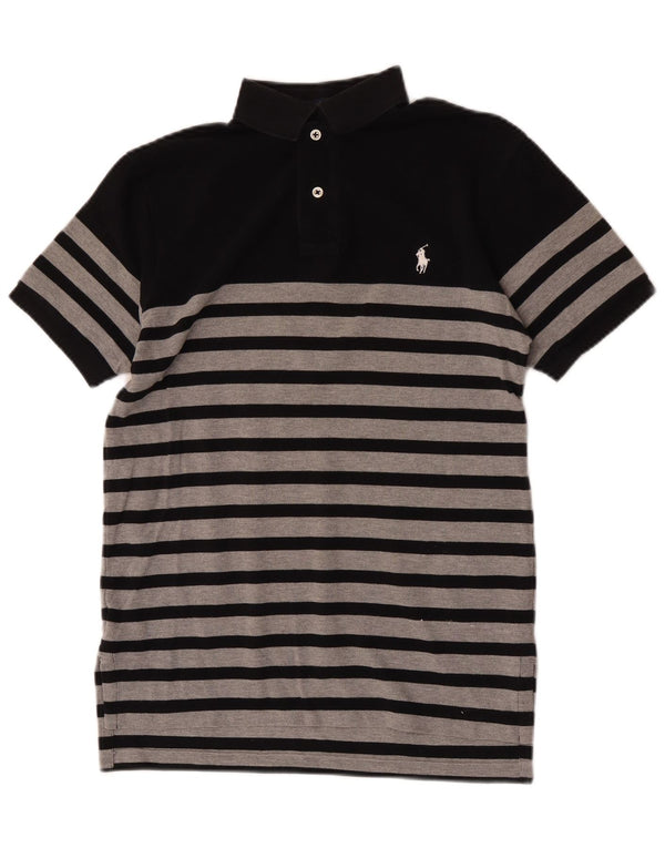 Polo Ralph Lauren Mens Custom Fit Polo Shirt Small Black Striped Cotton