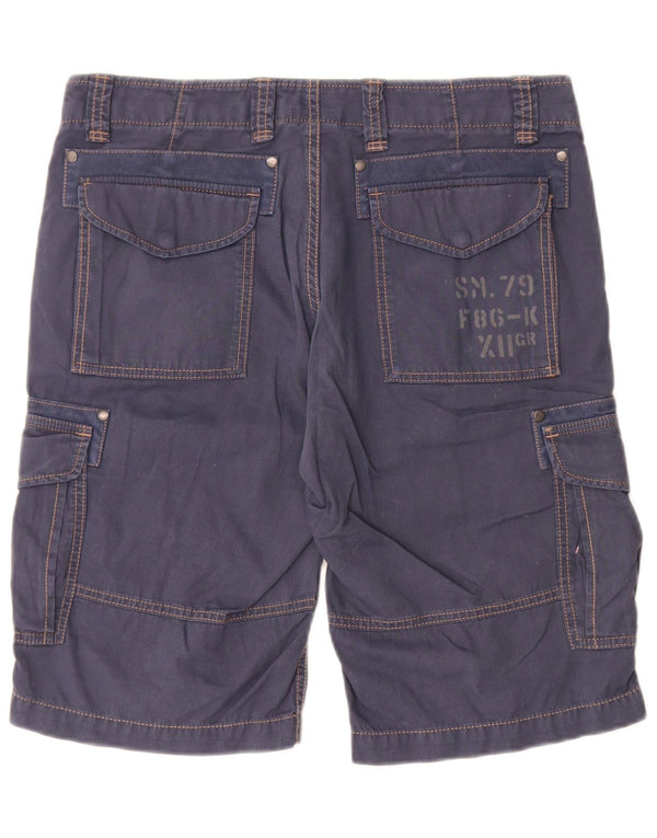 Aeronautica Militare Mens Cargo Shorts IT 48 Medium W32  Blue Cotton