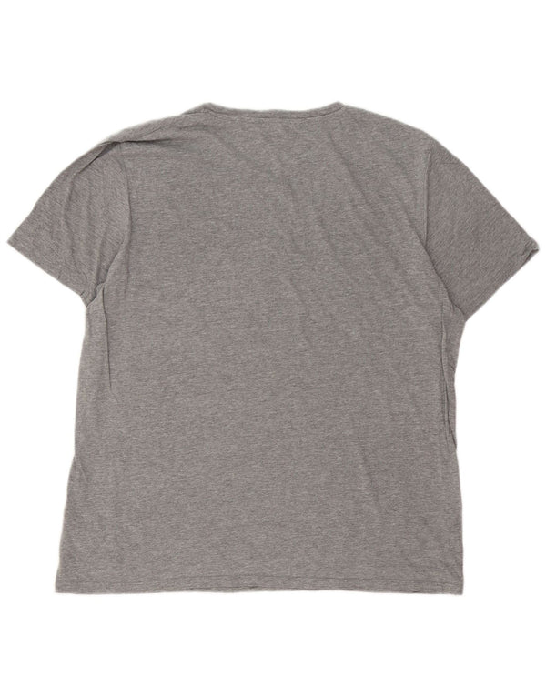 Jack & Jones Mens Graphic T-Shirt Top 2XL Grey Flecked Cotton