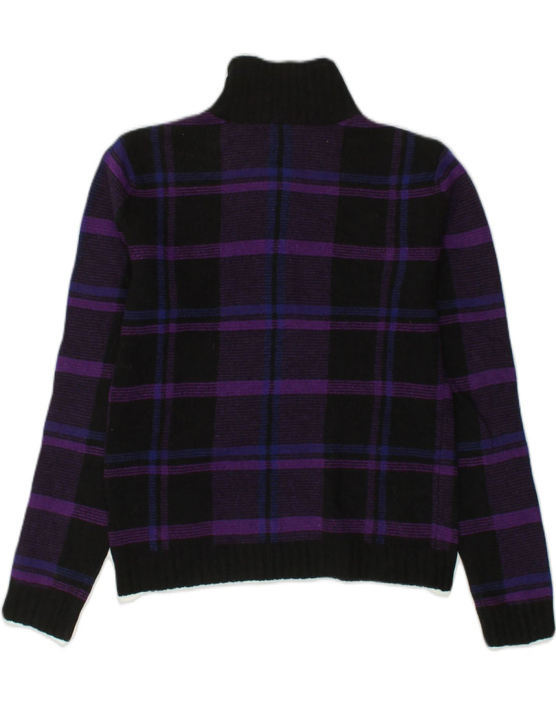 RALPH LAUREN Womens Zip Neck Jumper Sweater UK 10 Small Purple Striped | Vintage Ralph Lauren | Thrift | Second-Hand Ralph Lauren | Used Clothing | Messina Hembry 