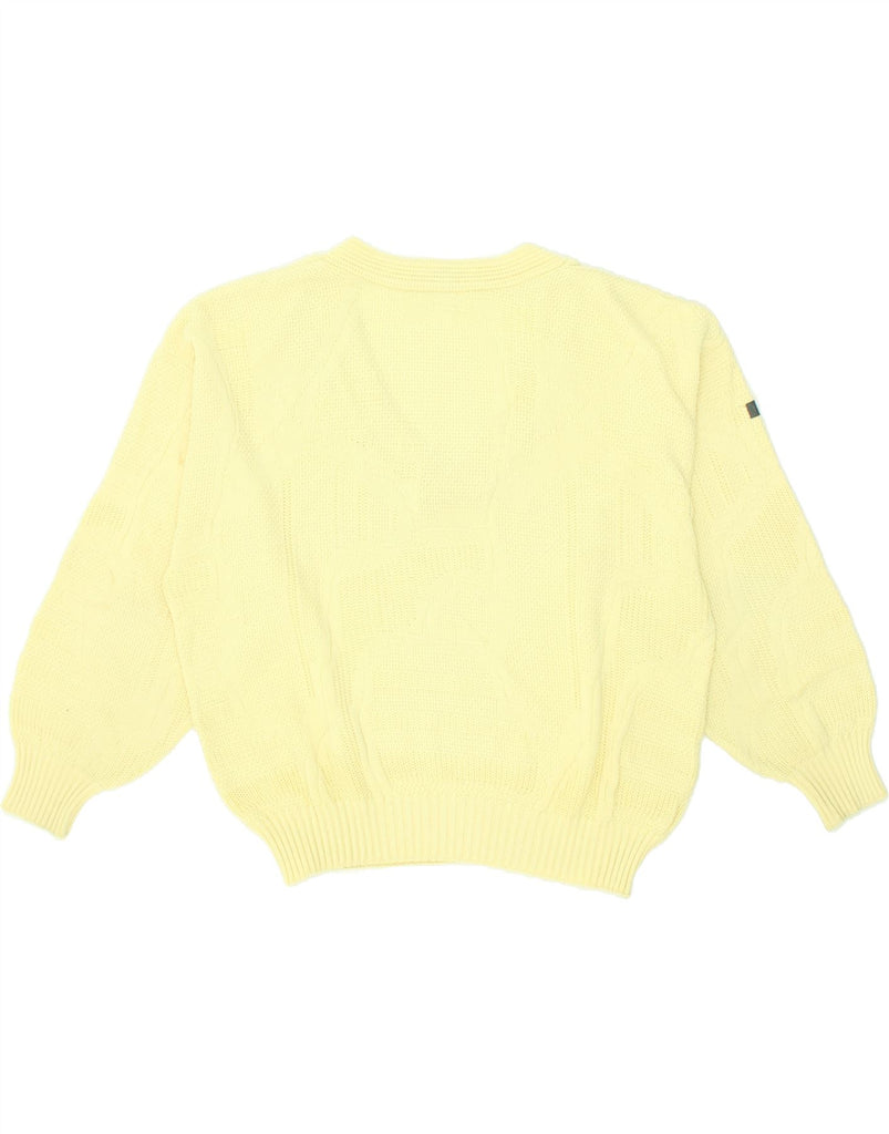 VINTAGE Womens V-Neck Jumper Sweater IT 54 3XL Yellow Acrylic | Vintage Vintage | Thrift | Second-Hand Vintage | Used Clothing | Messina Hembry 