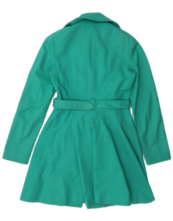 Ted Baker Womens Trench Coat Size 2 Small Green Cotton