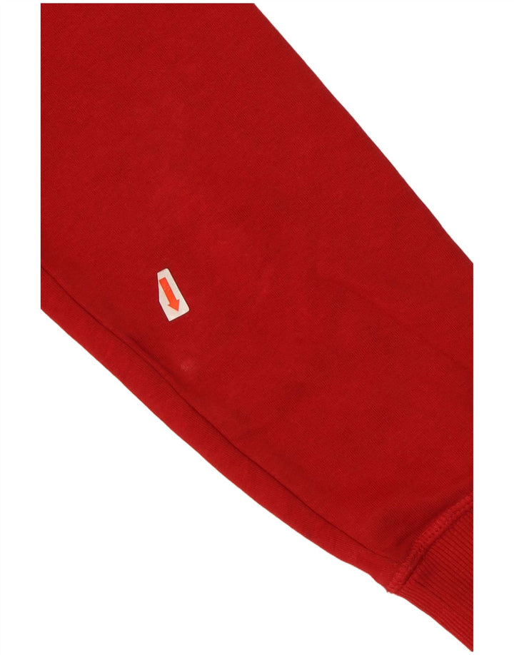 Champion Womens Graphic Hoodie Jumper UK 14 Medium Red Cotton