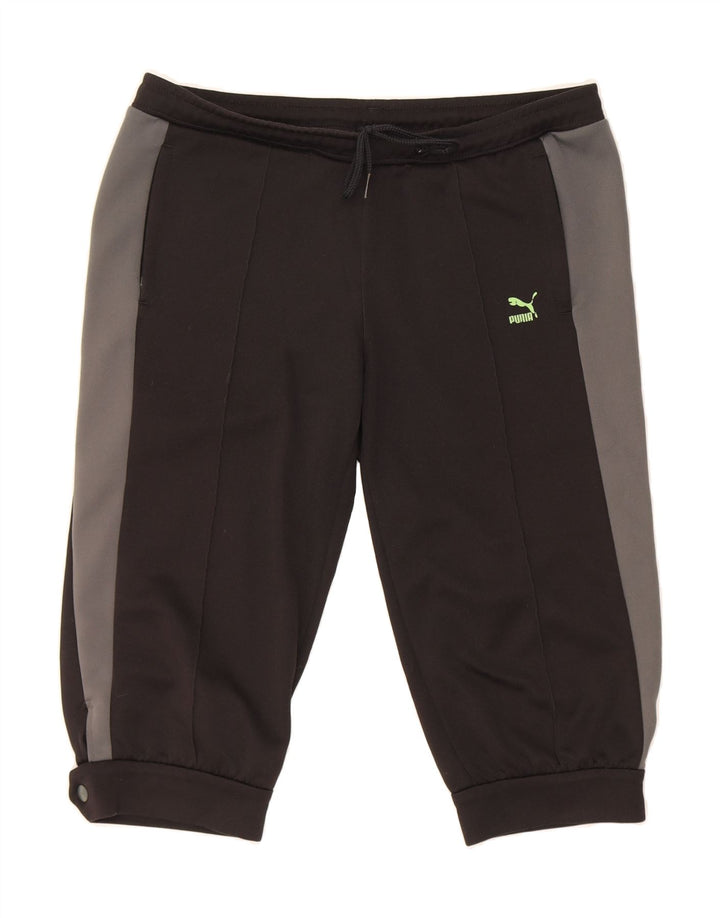 PUMA Womens Bermuda Sport Shorts UK 14 Medium  Black Colourblock Vintage Puma and Second-Hand Puma from Messina Hembry 