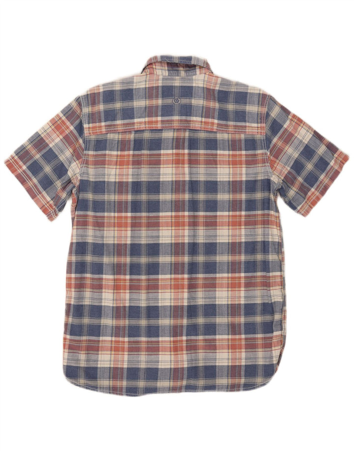 Fat Face Mens Short Sleeve Shirt Small Blue Check Cotton
