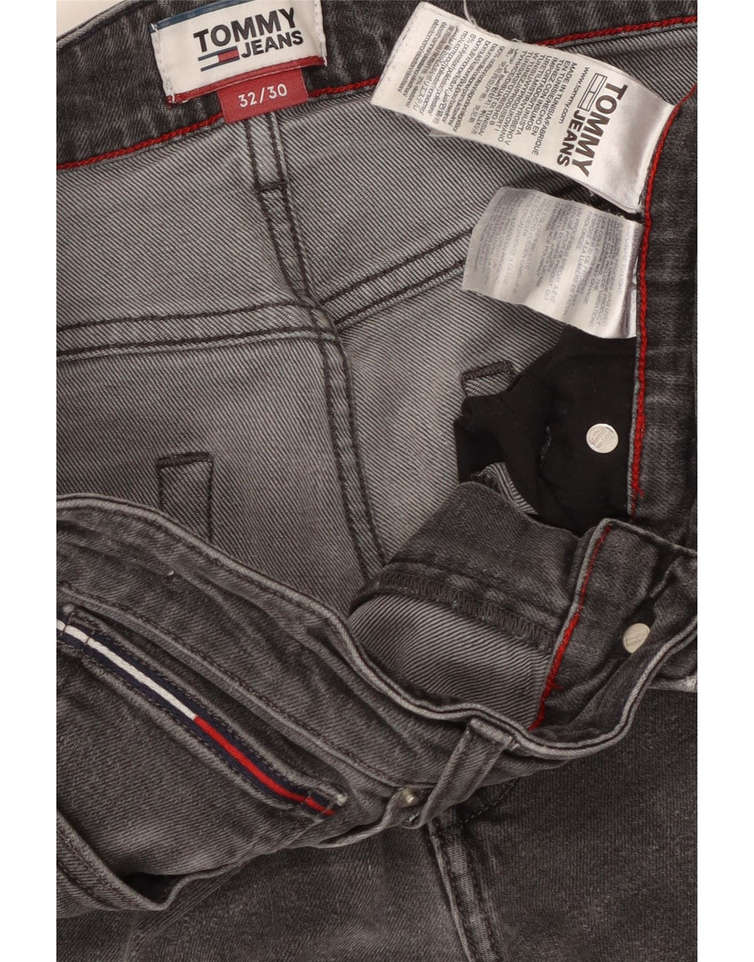 TOMMY HILFIGER Mens Scanton Slim Jeans W32 L30 Grey Cotton