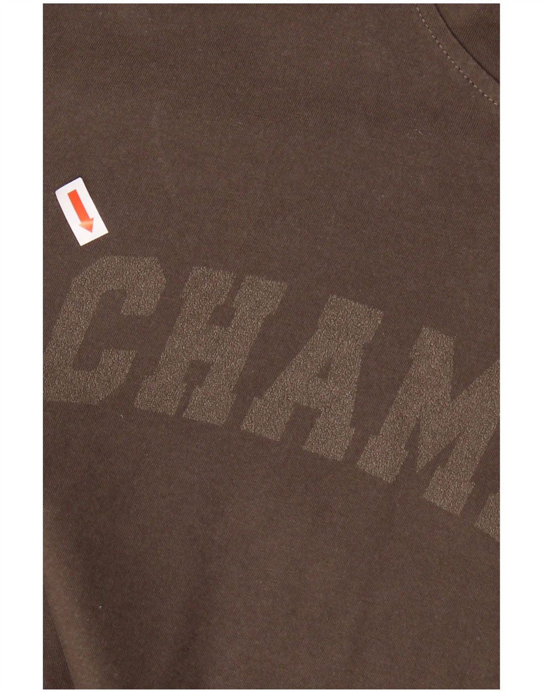 Champion Mens Hooded Graphic Top Long Sleeve Medium Brown Cotton