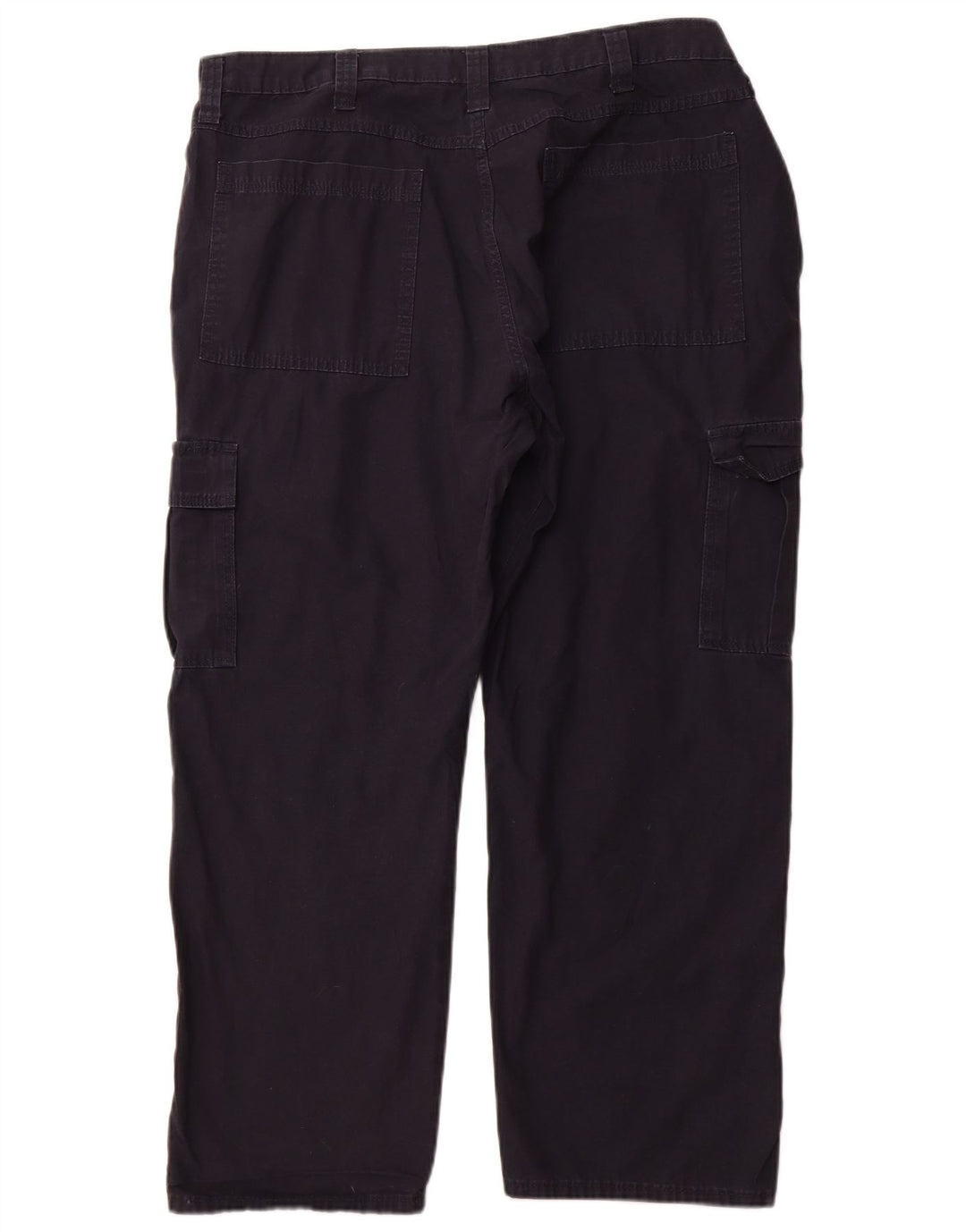 WRANGLER Mens Straight Cargo Trousers W40 L30 Navy Blue Cotton