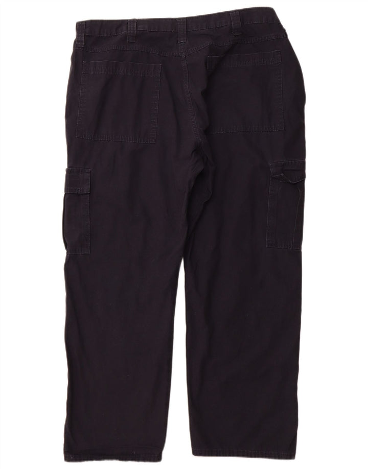 WRANGLER Mens Straight Cargo Trousers W40 L30 Navy Blue Cotton