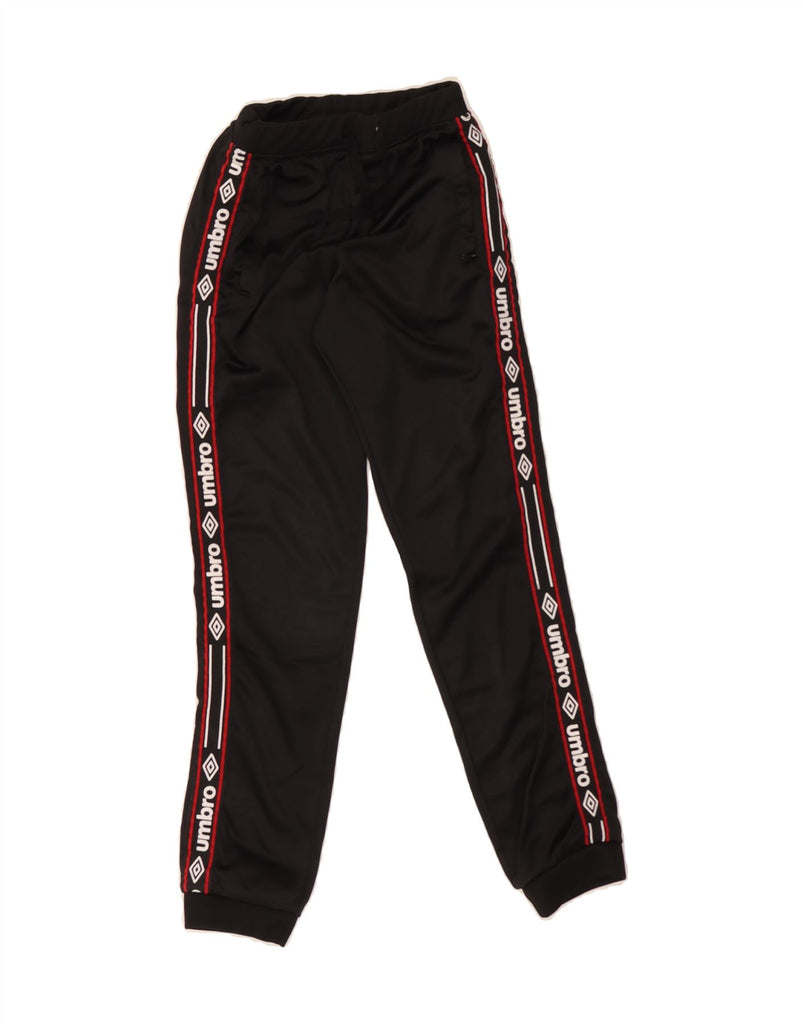 UMBRO Boys Graphic Tracksuit Trousers Joggers 9-10 Years Black Polyester Vintage Umbro and Second-Hand Umbro from Messina Hembry 