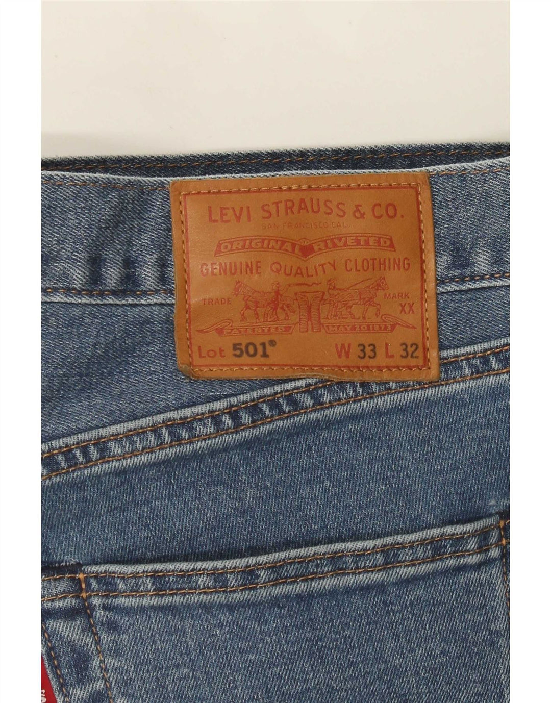 Levi's Mens 501 Straight Jeans W33 L32 Blue Cotton