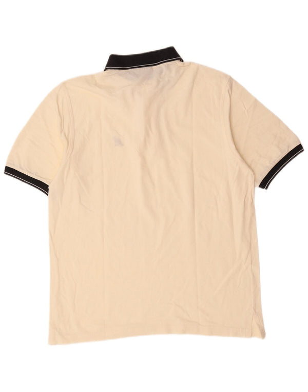 AUSTRALIAN L'ALPINA Mens Polo Shirt IT 48 Medium Beige Striped Cotton