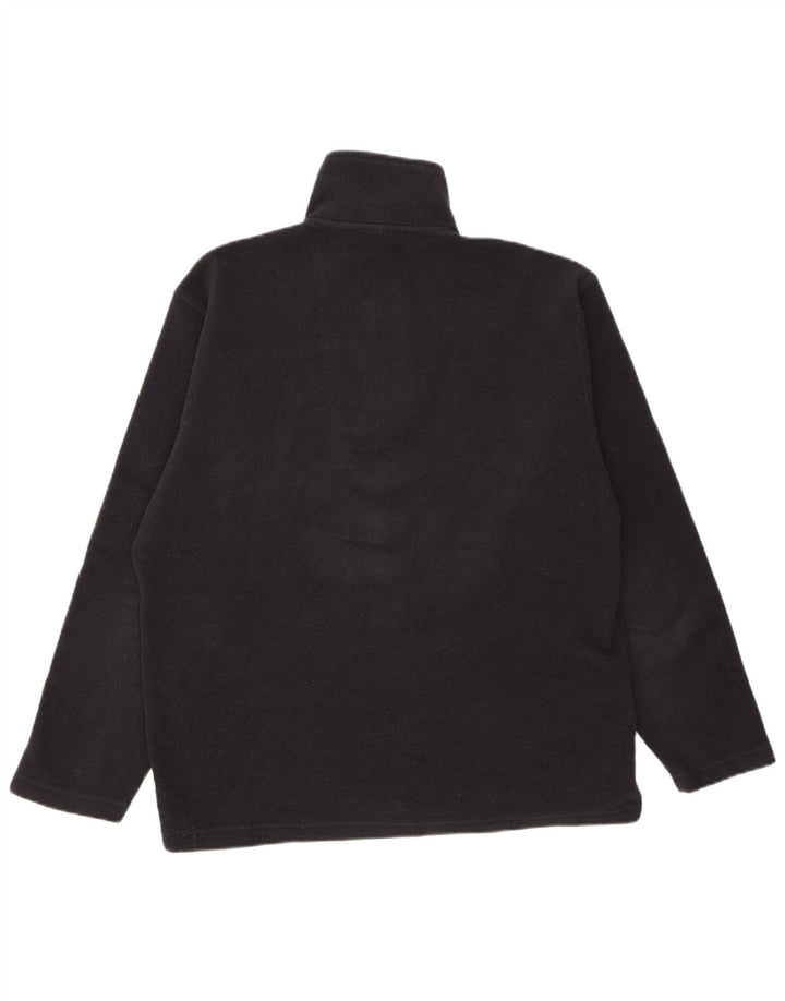 K-Way Mens Zip Neck Fleece Jumper Medium Black Striped