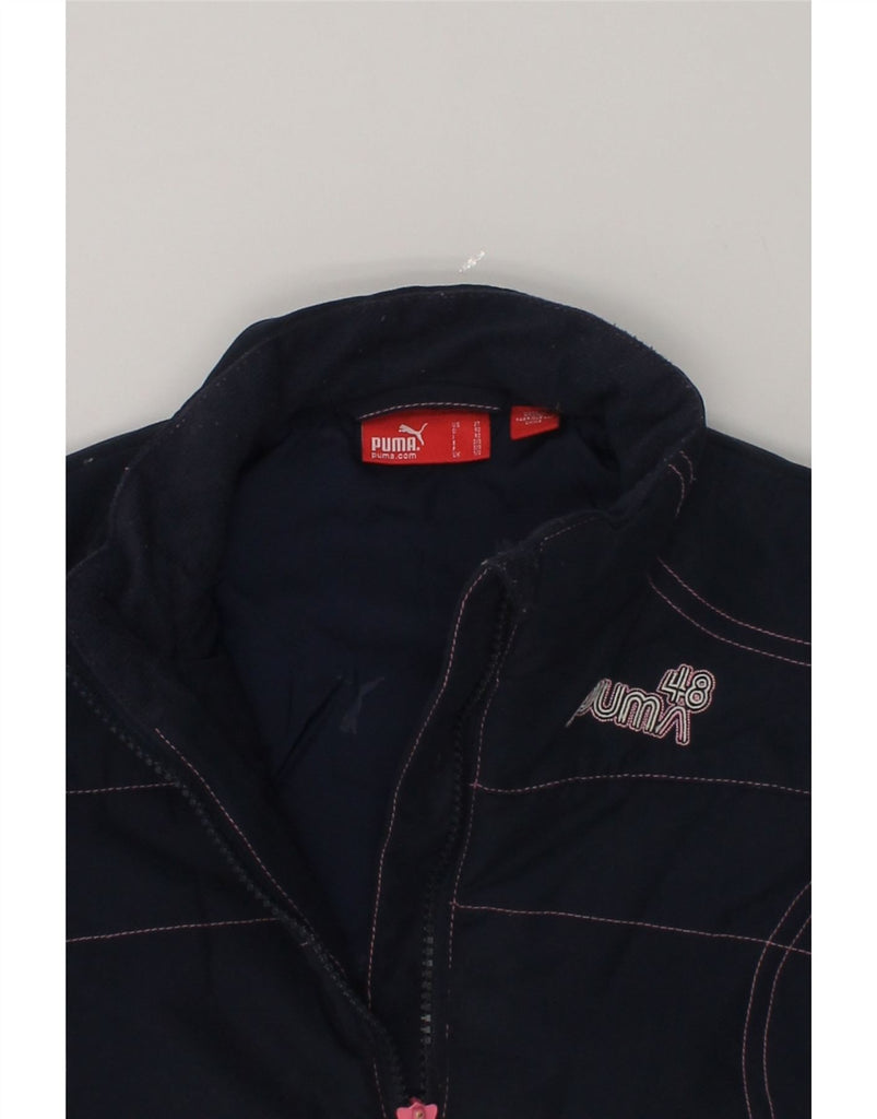 PUMA Baby Girls Graphic Bomber Jacket 18-24 Months Navy Blue Nylon | Vintage Puma | Thrift | Second-Hand Puma | Used Clothing | Messina Hembry 