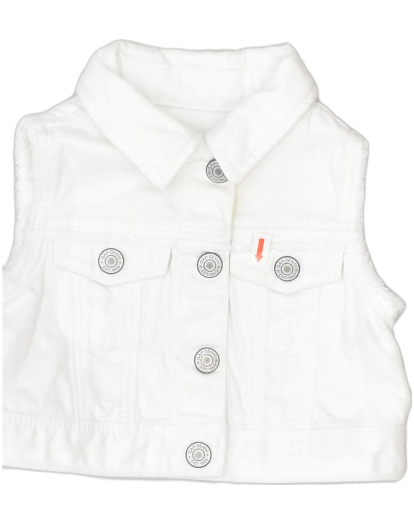 GAP Baby Girls Utility Gilet 12-18 Months White Cotton | Vintage Gap | Thrift | Second-Hand Gap | Used Clothing | Messina Hembry 