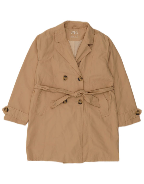 Zara Girls Trench Coat 9-10 Years Beige Cotton