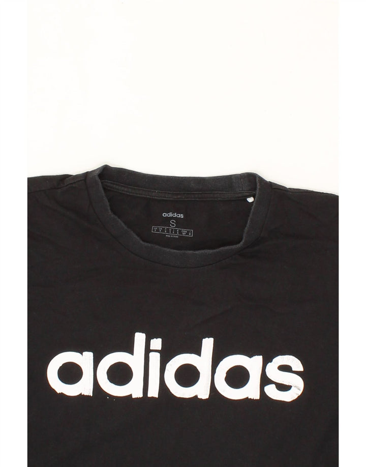 ADIDAS Mens Graphic T-Shirt Top Small Black Cotton Vintage Adidas and Second-Hand Adidas from Messina Hembry 