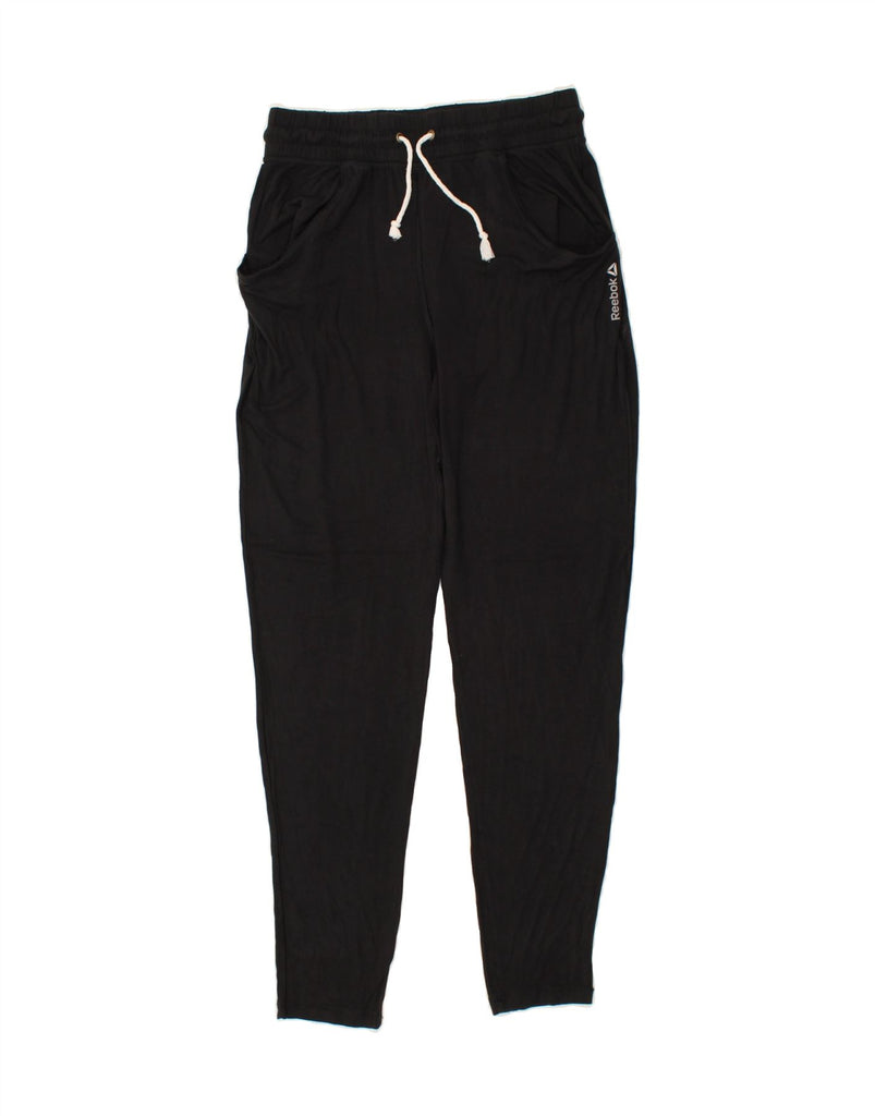 REEBOK Womens Tracksuit Trousers UK 8-10 Small  Black Viscose Vintage Reebok and Second-Hand Reebok from Messina Hembry 