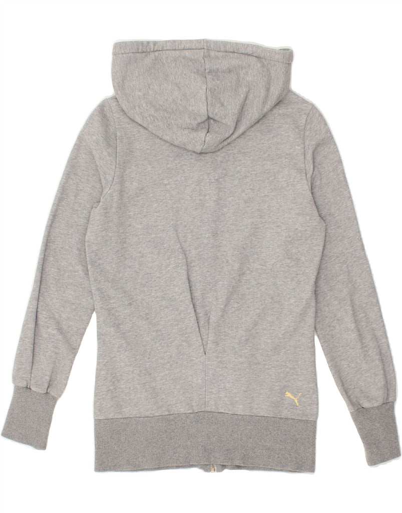 PUMA Womens Graphic Zip Hoodie Sweater UK 10 Small Grey Cotton Vintage Puma and Second-Hand Puma from Messina Hembry 