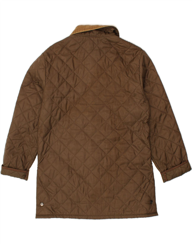 VINTAGE Mens Quilted Jacket UK 36 Small Brown Polyester Vintage Vintage and Second-Hand Vintage from Messina Hembry 