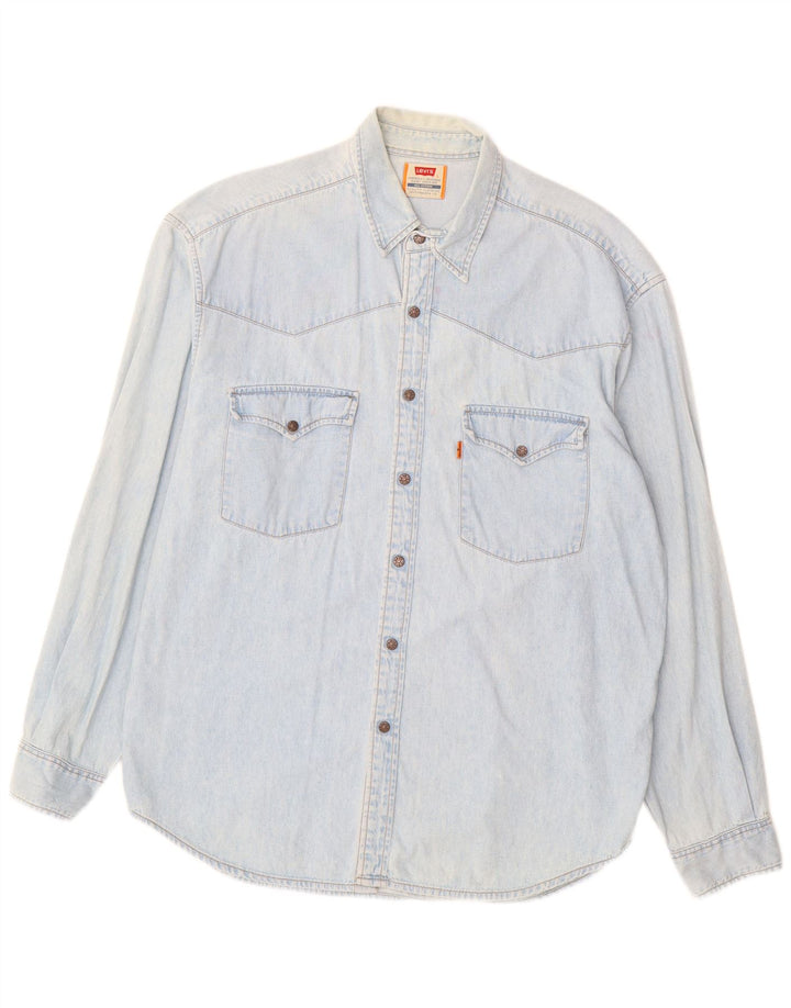 Levi's Mens Denim Shirt Large Blue Cotton