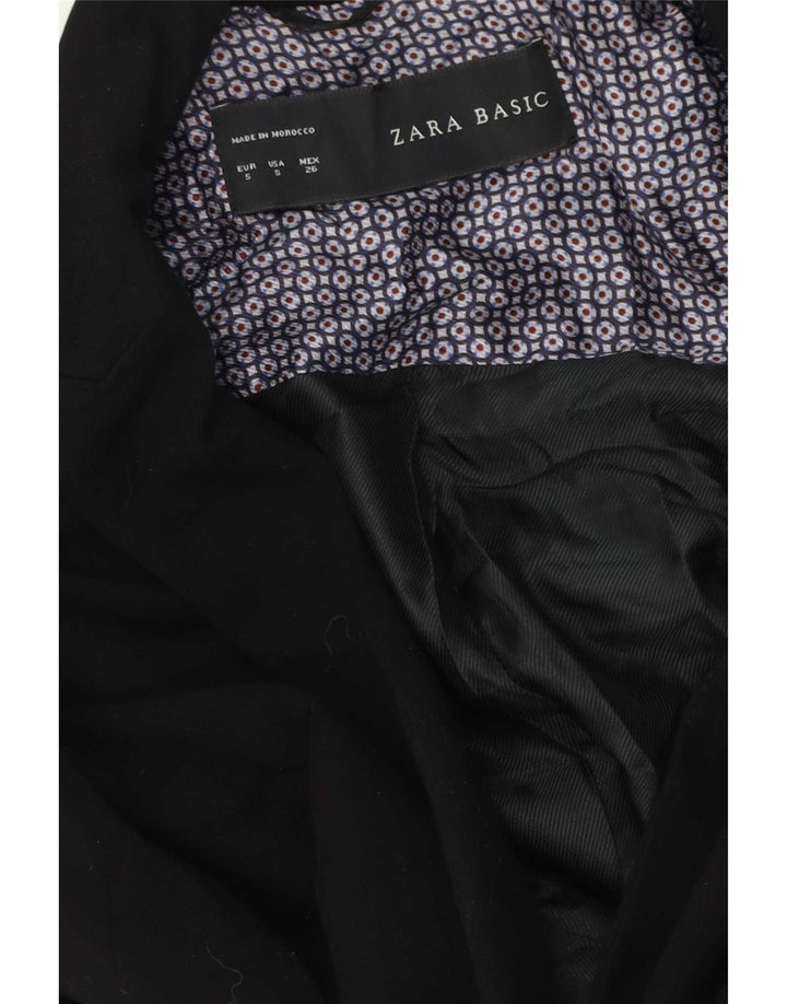 Zara Womens 1 Button Blazer Jacket UK 10 Small Black