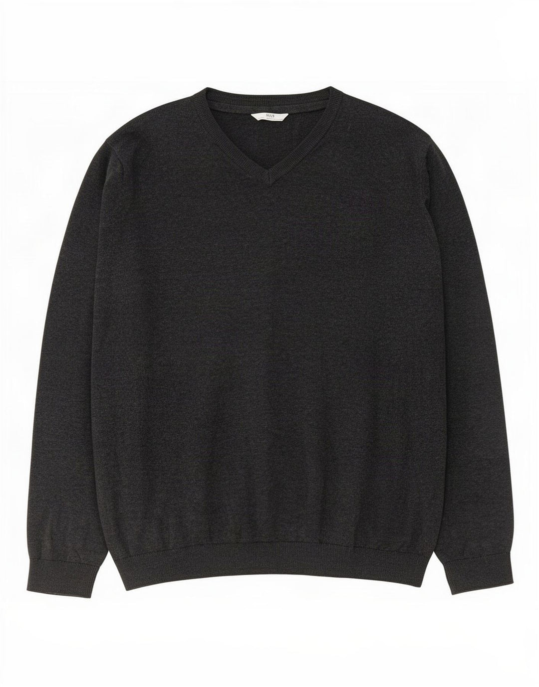 Marks & Spencer Boys V-Neck Jumper Sweater 15-16 Years Grey Cotton