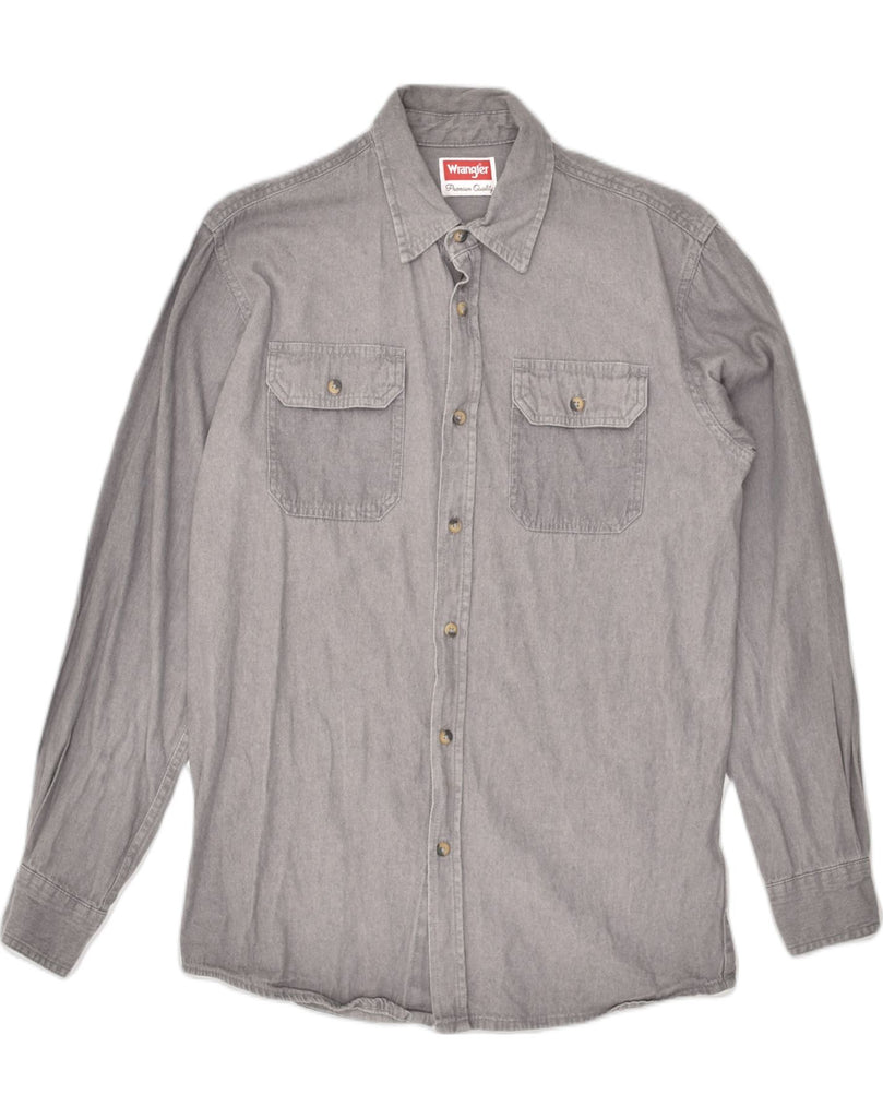 WRANGLER Mens Shirt Small Grey Cotton | Vintage Wrangler | Thrift | Second-Hand Wrangler | Used Clothing | Messina Hembry 