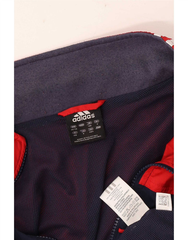 Adidas Mens Tracksuit Top Jacket UK 46/48 XL Red Colourblock Polyester