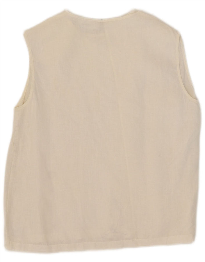Max Mara Womens Sleeveless Blouse Top UK 14 Medium White