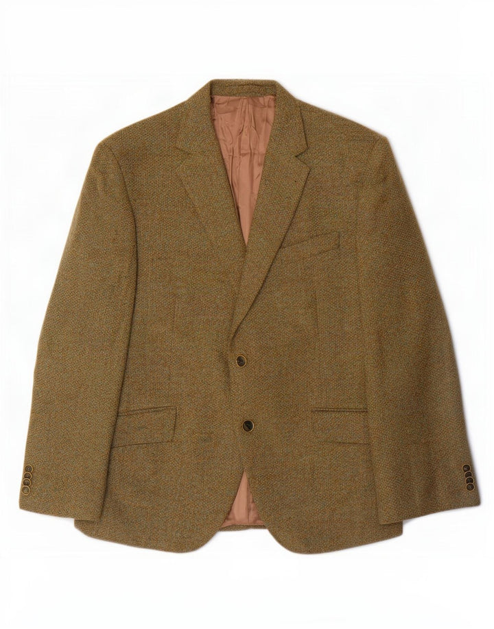 Marks & Spencer Mens 2 Button Regular Fit Blazer Jacket UK 38 Medium Khaki