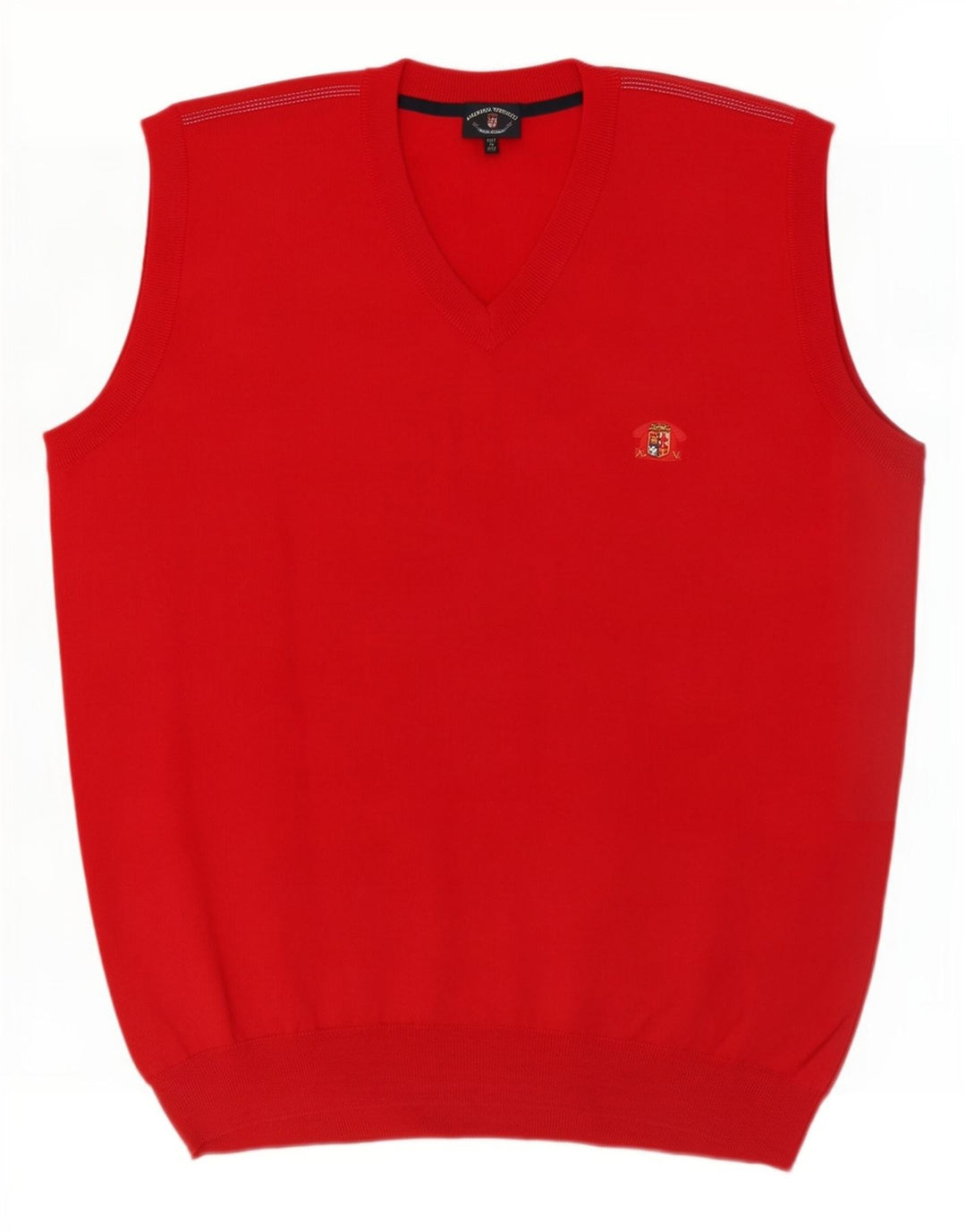 Amerigo Vespucci Mens Vest Tank Top 2XL Red Virgin Wool