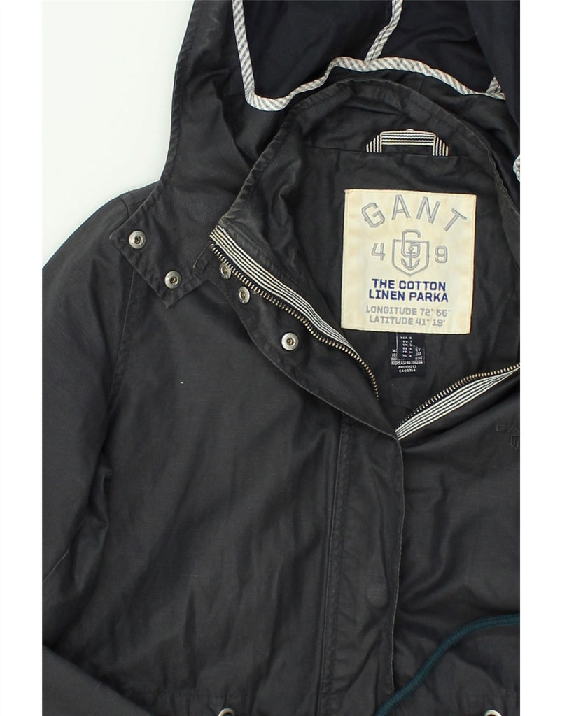 GANT Womens Hooded Parka Jacket UK 10 Small Navy Blue Cotton | Vintage Gant | Thrift | Second-Hand Gant | Used Clothing | Messina Hembry 