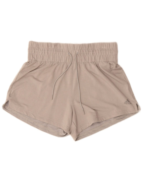 Adidas Womens Sport Shorts UK 14 Medium Grey Polyester