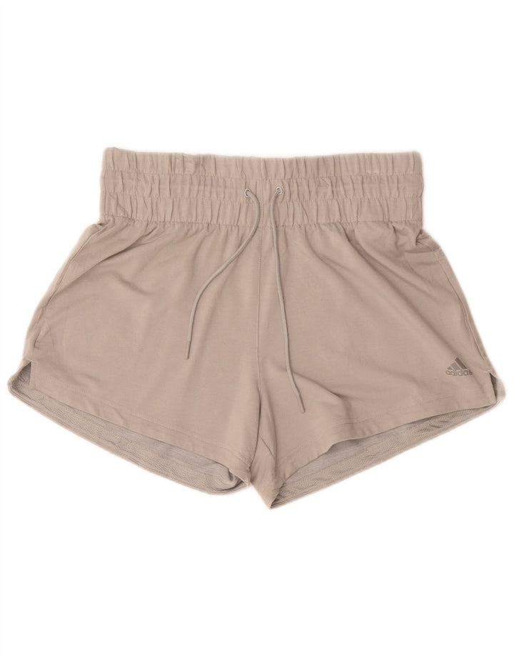 Adidas Womens Sport Shorts UK 14 Medium Grey Polyester