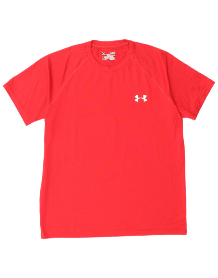 UNDER ARMOUR Mens Heat Gear T-Shirt Top Small Red Polyester