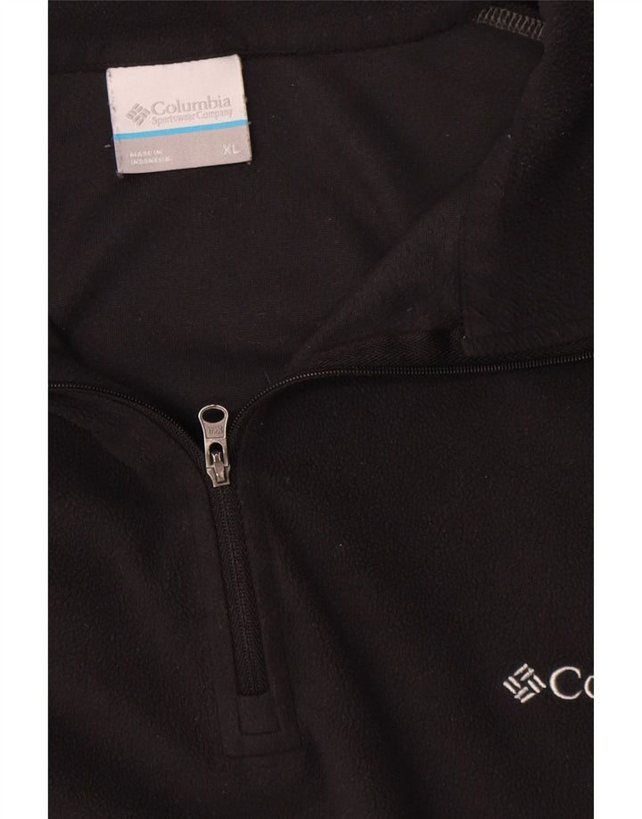 Columbia Mens Zip Neck Fleece Jumper XL Black Polyester