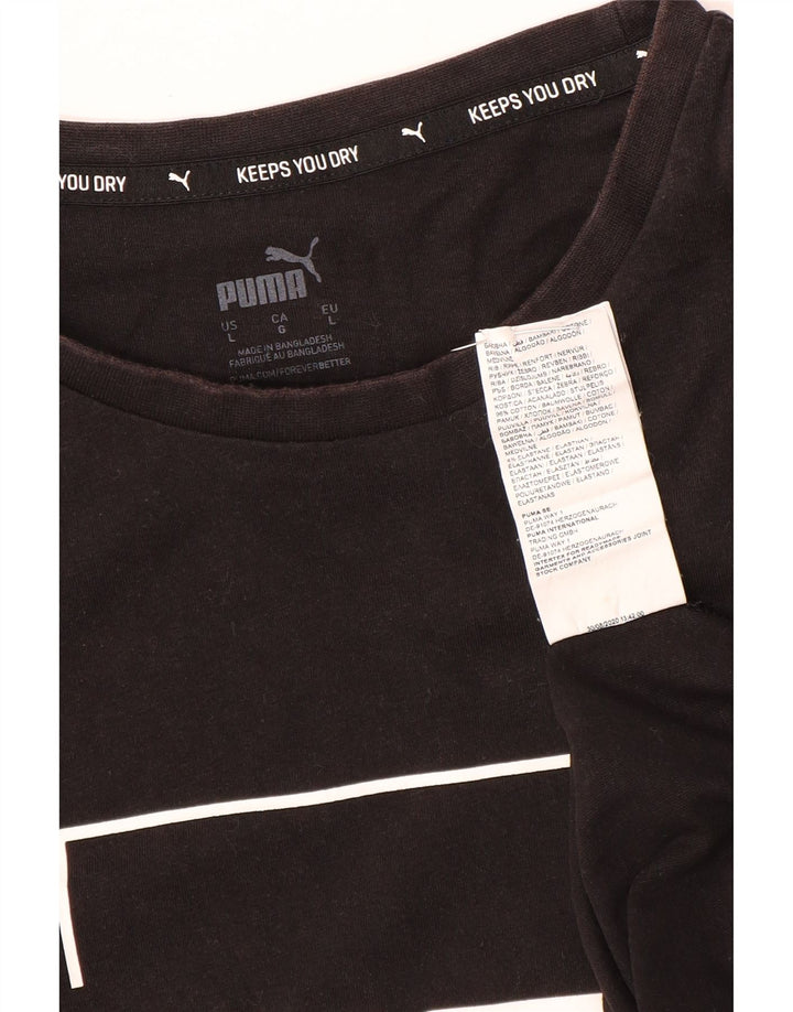 Puma Mens Graphic T-Shirt Top Large Black Cotton