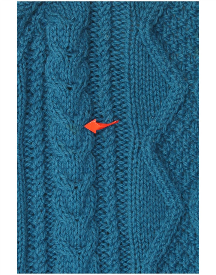 VINTAGE Womens 3/4 Sleeve Cardigan Sweater UK 16 Large Blue