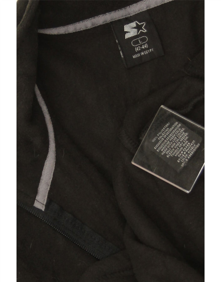 STARTER Mens Fleece Jacket UK 42/44 Large Black Polyester